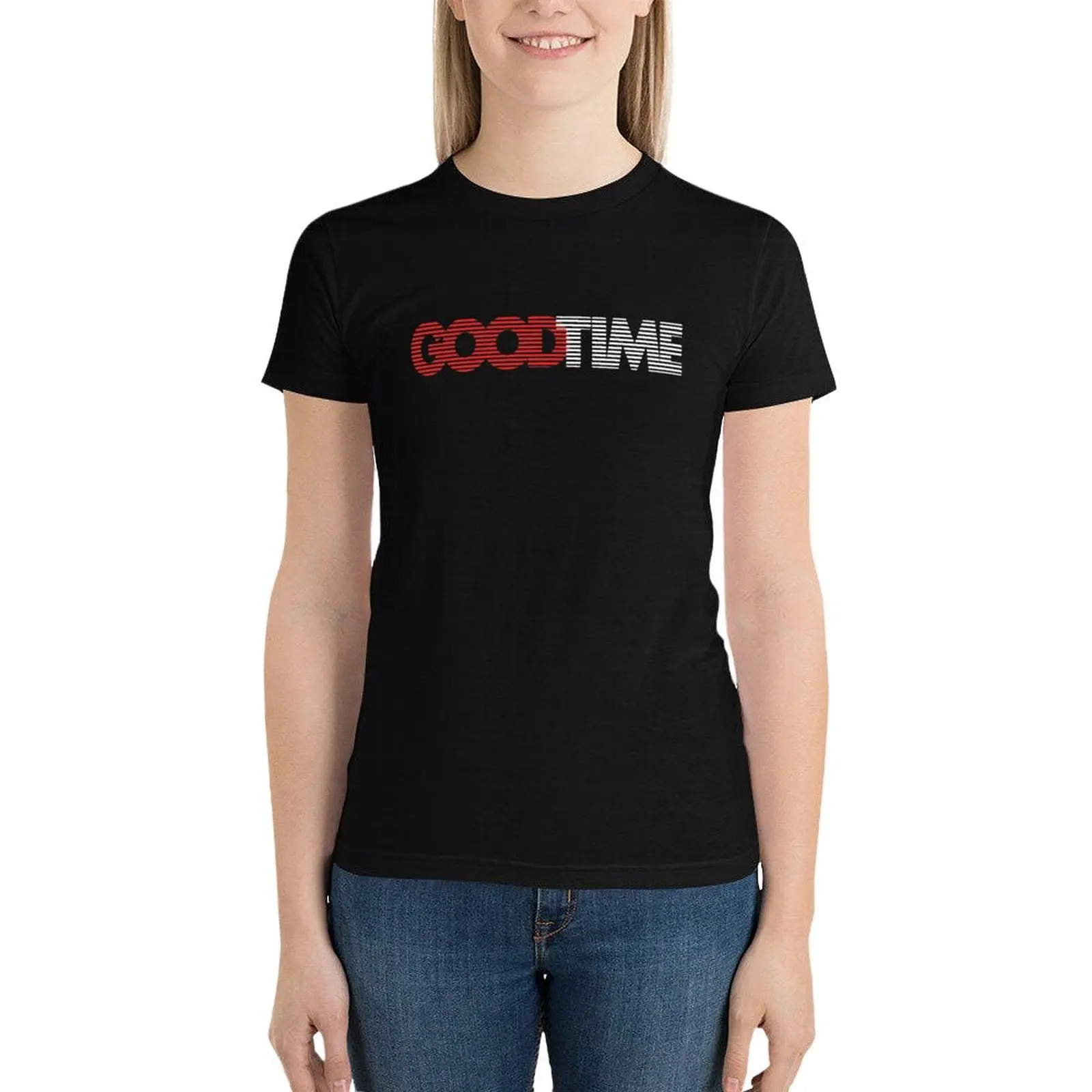 GOODTIME T-Shirt Logo film wanita, Gaun kaus grafis untuk wanita