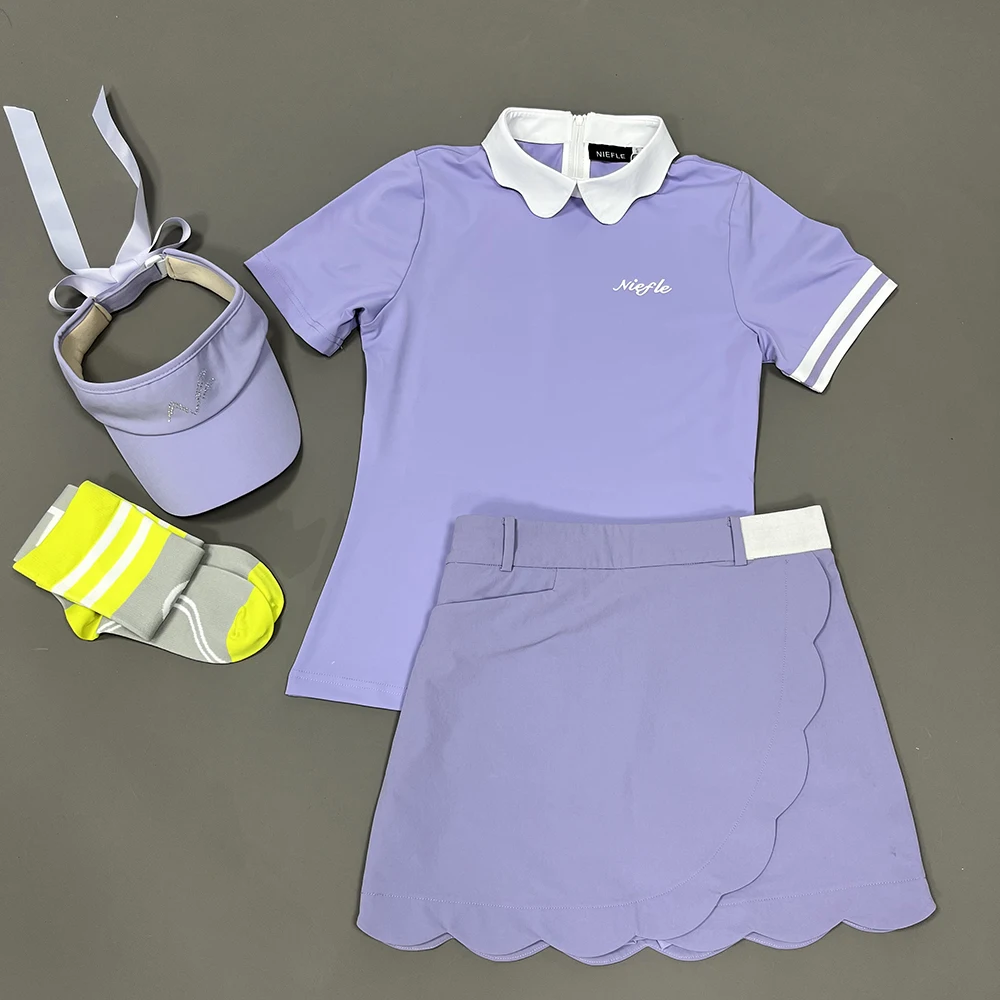 

Женская спортивная одежда для бадминтона orm Tennis Outfit Qui Dry Breathable Sweat ng Top Фиолетовый комплект Юбка