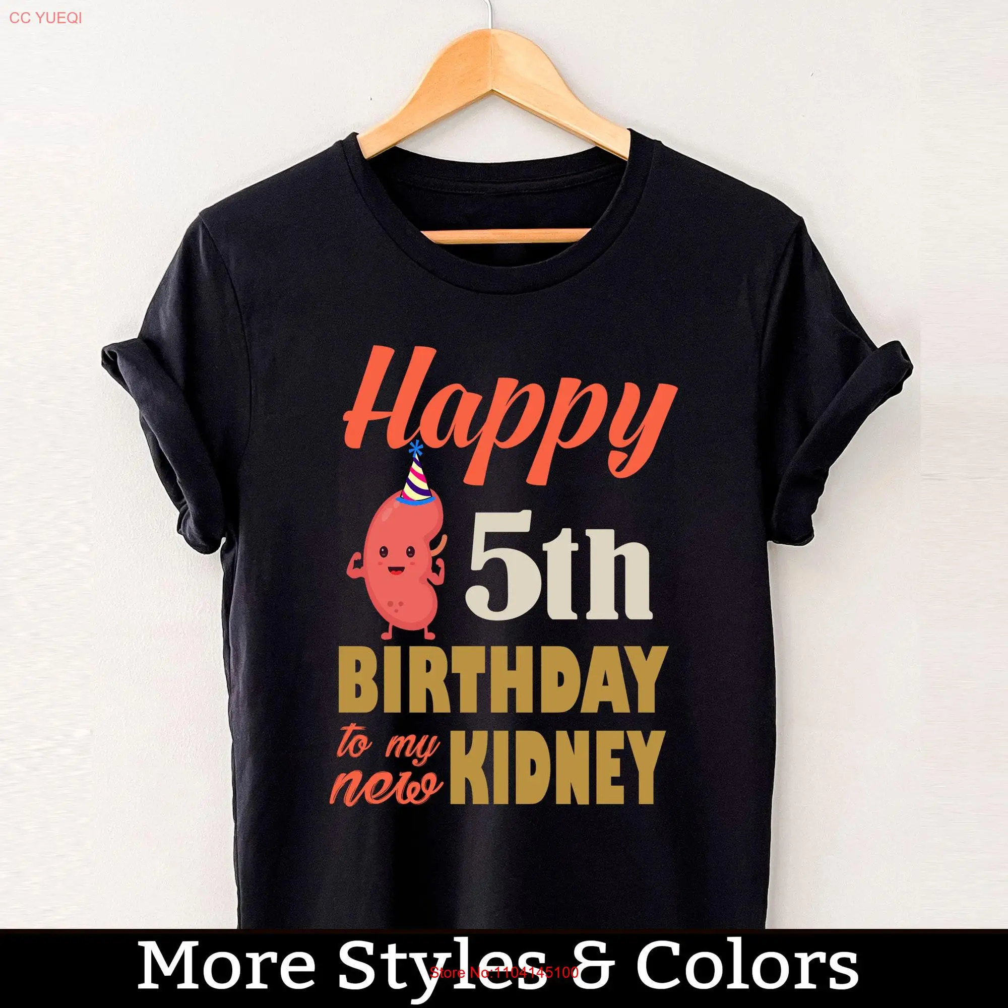 5th Kidney Transplant Anniversary T Shirt Organ Donation Recipient Donor long or short sleeves