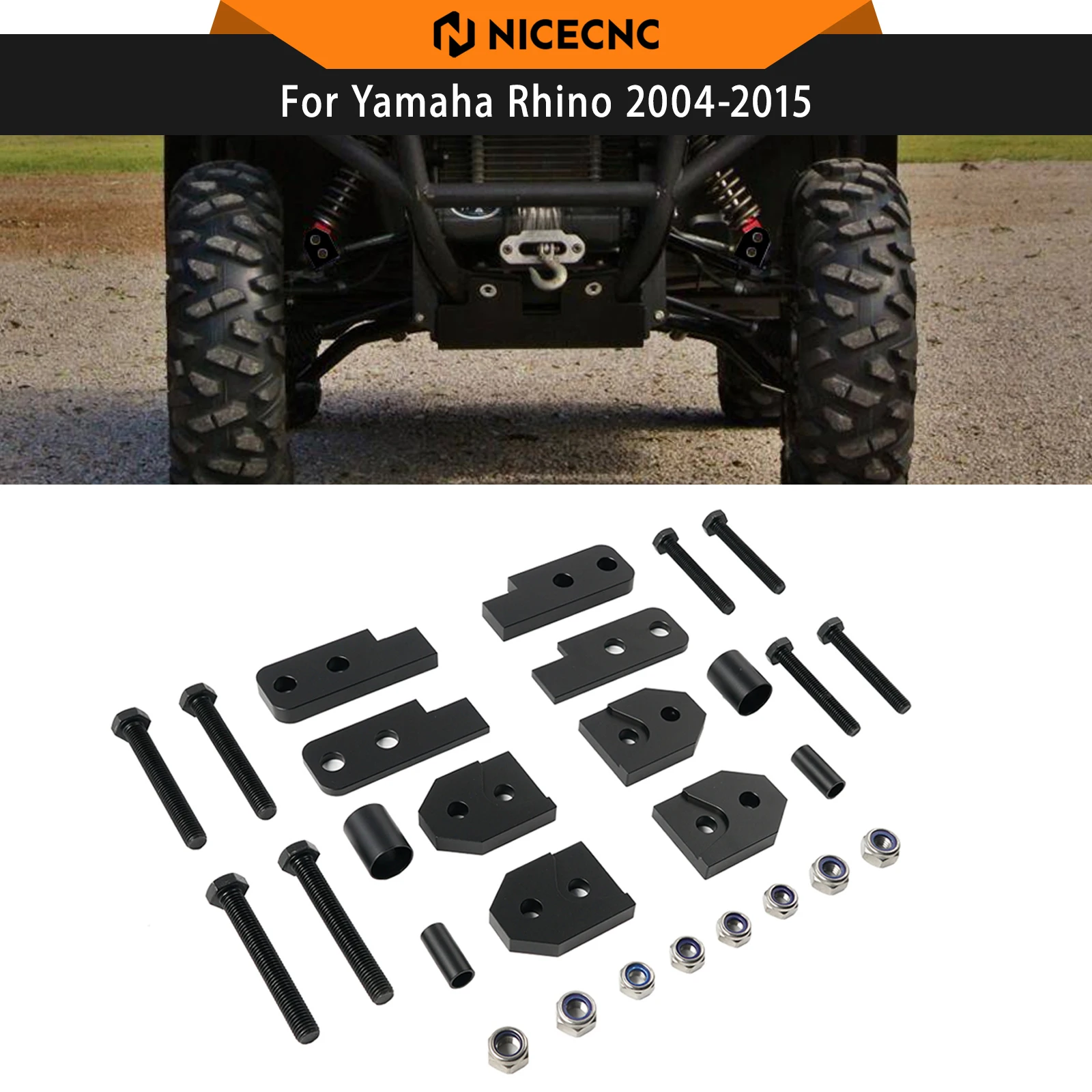 NiceCNC For Yamaha Rhino 450 660 700 2004-2010 2008-2015 UTV Car Lift Kit Raiser Aluminum Accessories Installs Easily