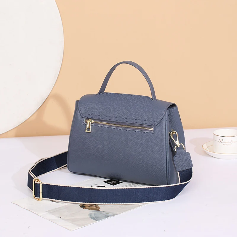 Famicare 2024 New Luxury Brand Women\'s Totes Real Cowhide Genuine Leather Handbag Flap Messenger Lady Girls Retro Shoulder Bag