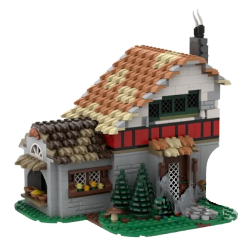 Spot MOC-215807 220771 boulangerie médiévale et maison bricolage assemblage de petites particules bloc de construction jouet modèle coffret cadeau ornements