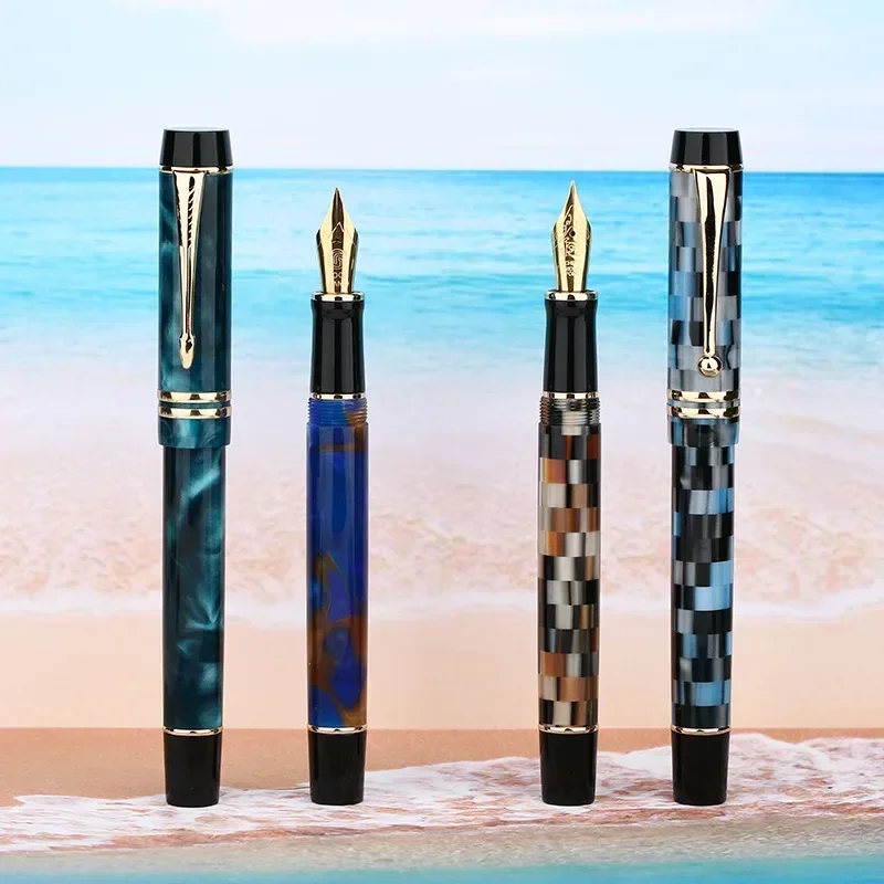MAJOHN Final Craftsman M600S Pen, Resin Plating, Big Bright Pointed Adult Student Writing Practice Ink Pen, Gift Box Stationery