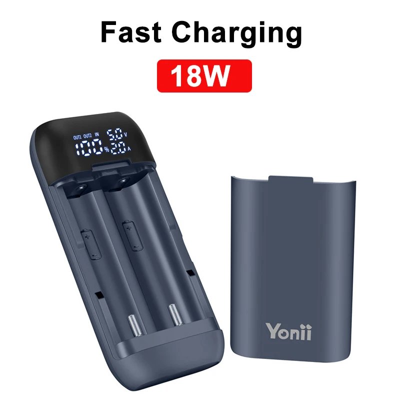 New 18650 Battery Charger Case DIY Power Bank Box QC3.0 PD Portable for 18650 217000 20700 Lithium Batteries Fast Charging Case