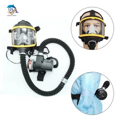 Electric constant flow air supply type full face gas mask painting tool respirator system, industrial chemical use