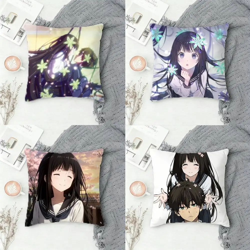 

H-Hyouka Double-sided Printed Square Decorative Cushion Cover for Sofa Living Room Home Decor