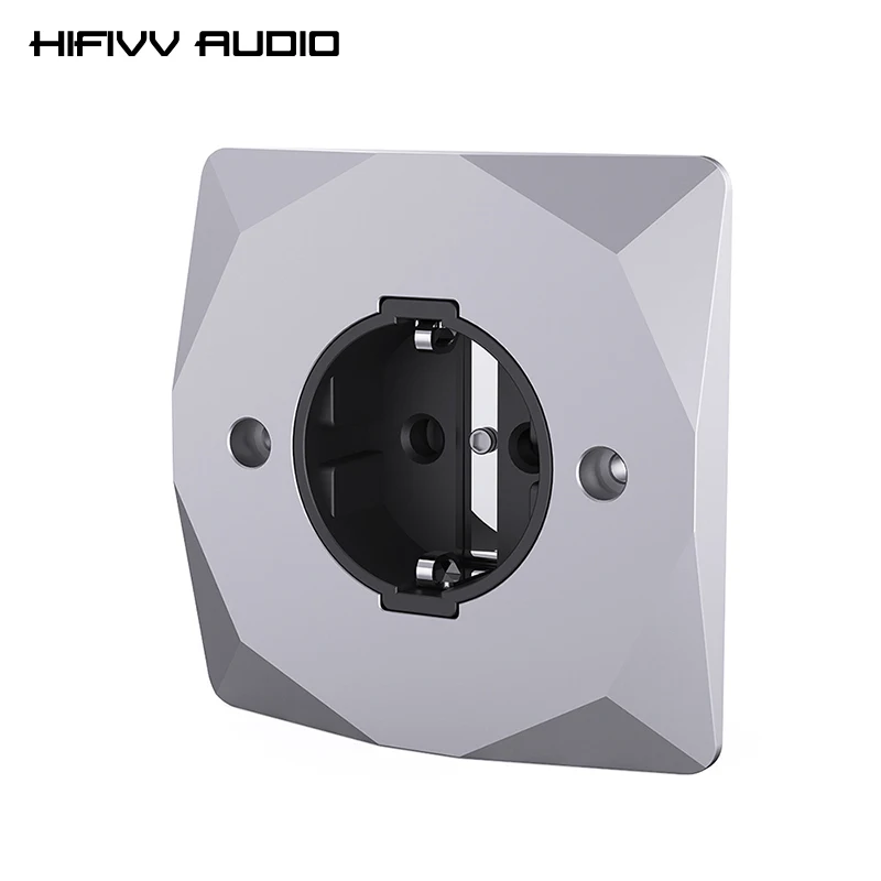 

20A Hifi DIY EU US Pure Copper Socket For Home Sound Audio Wall Plug Power Outlet P86 DP1 +E86 ES3R Use Aluminum Alloy Panel