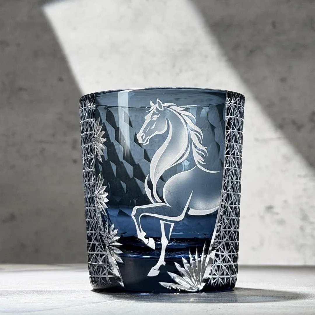 Color-Engraved Whiskey Glass, Traditional Craftsmanship, Hand-Blown, Never Fades, Hand-Engraved Glass Cup, High-End Luxury, Niche and Unique Glass Cup, Wine Glass, Birthday Gift, Preferred Gift Choice