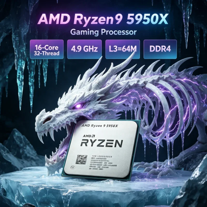 AMD Ryzen 9 5950X Gaming CPU but without cooler 105W 3.4 GHz UP to 4.9GHz 16-Core 32-Thread Socket AM4 DDR4 L3=64M