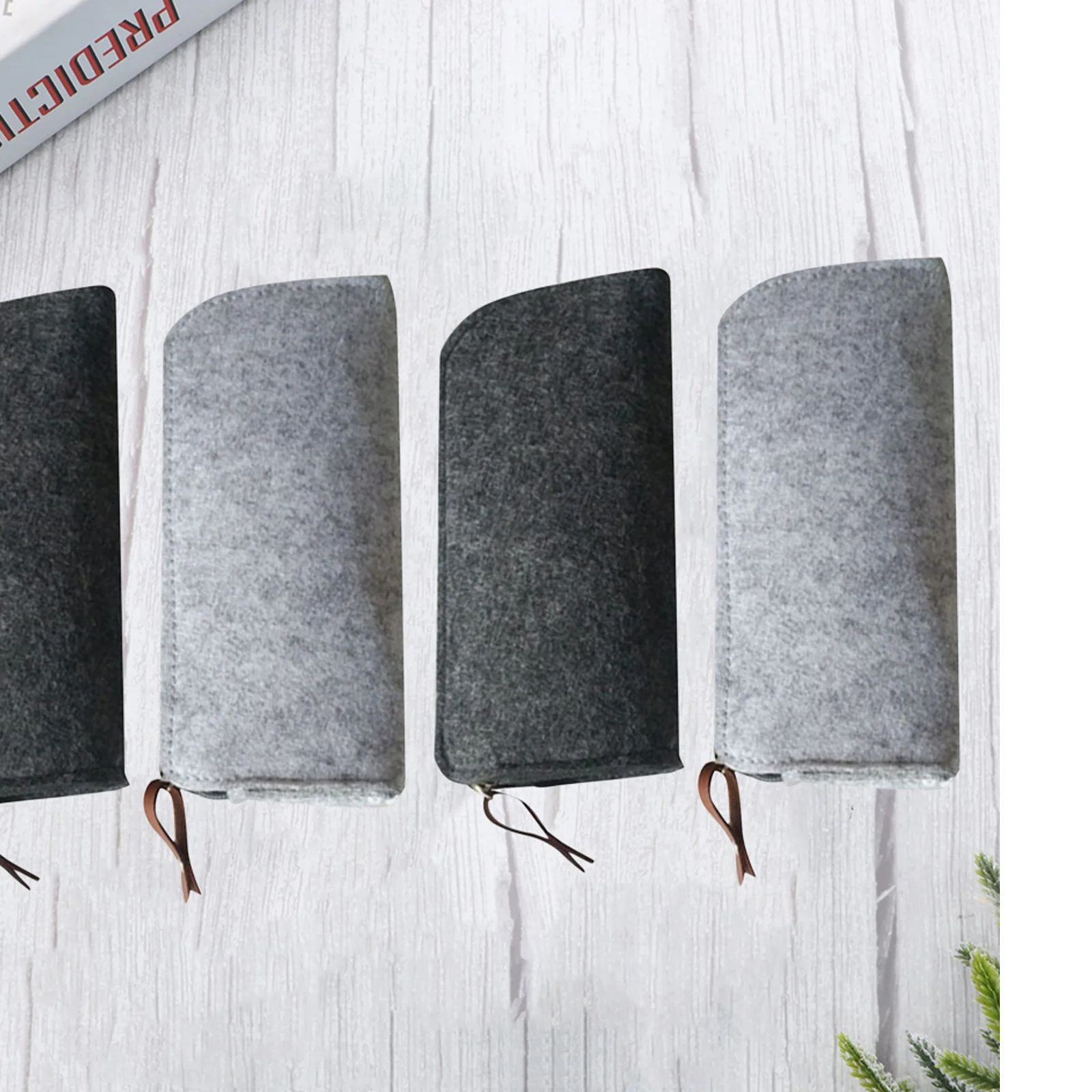 

4Pcs Premium Felt Pen Case Pencil Organizer with Zipper Large Capacity Stationery Bag for Students Makeup Pouch Light