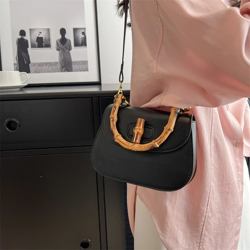 Top Brand Bamboo Handbag for Women 2022 New Saddle Bag High Quality Shoulder Bag Fashion Purses Crossbody Bag Designer Satchel