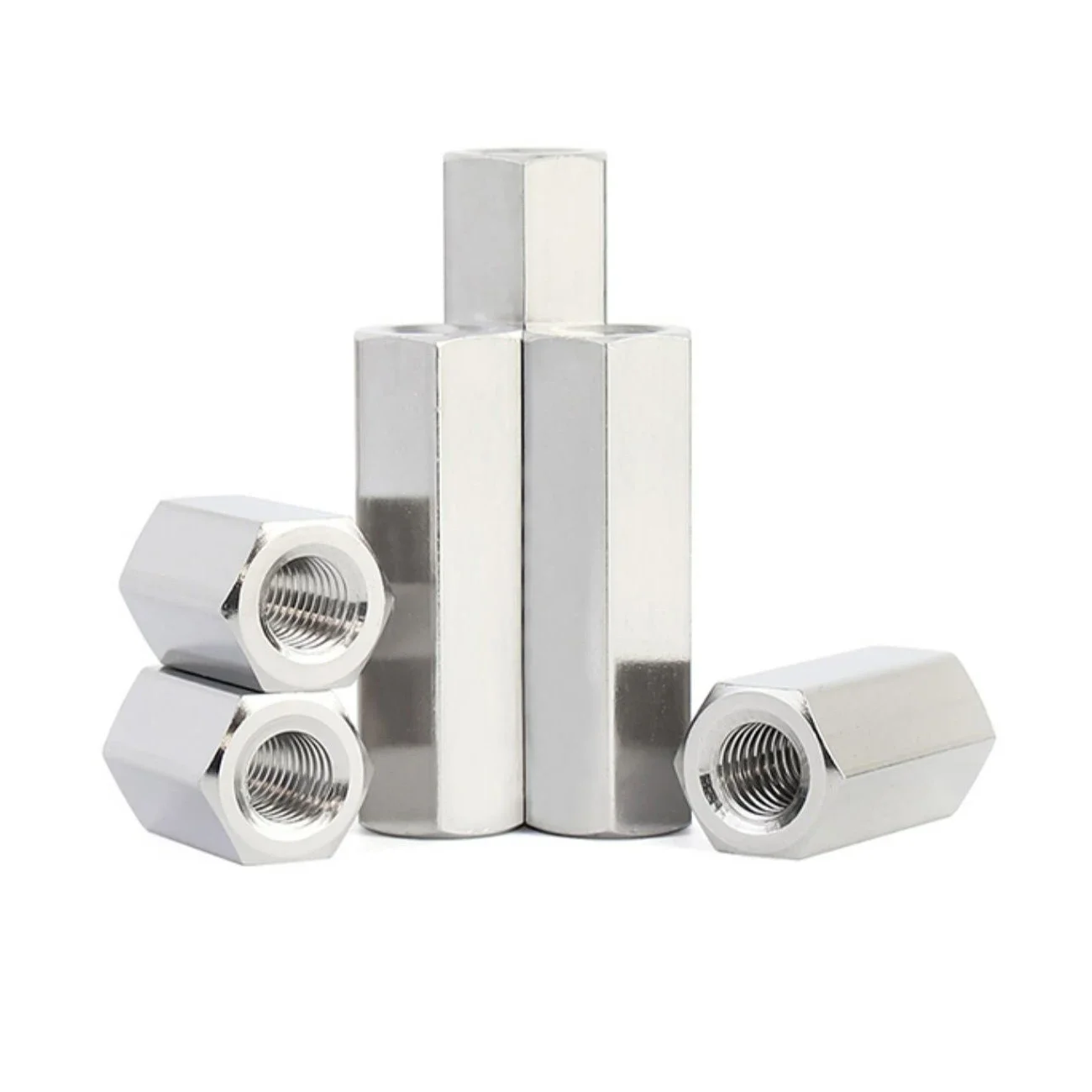 1/2/5pcs Stainless Steel Standoff M6*4/5/6/8/10 To 9-60mm Female Thread Extend Long Nut Pcb Support Spacer
