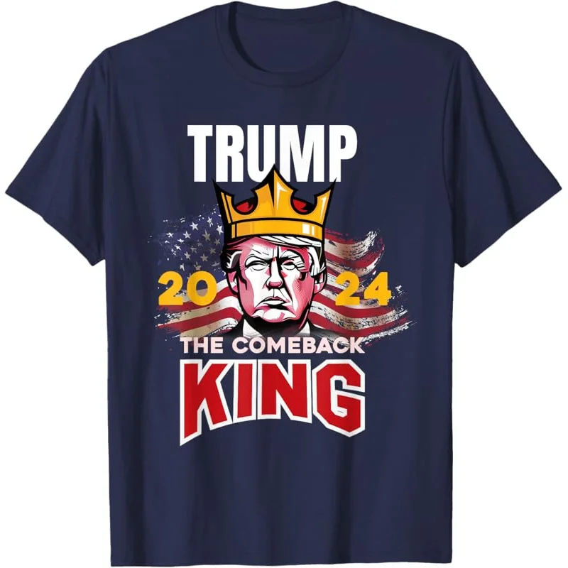 

2024 Trump Funny Comeback King Reelect Former President Election T-Shirt