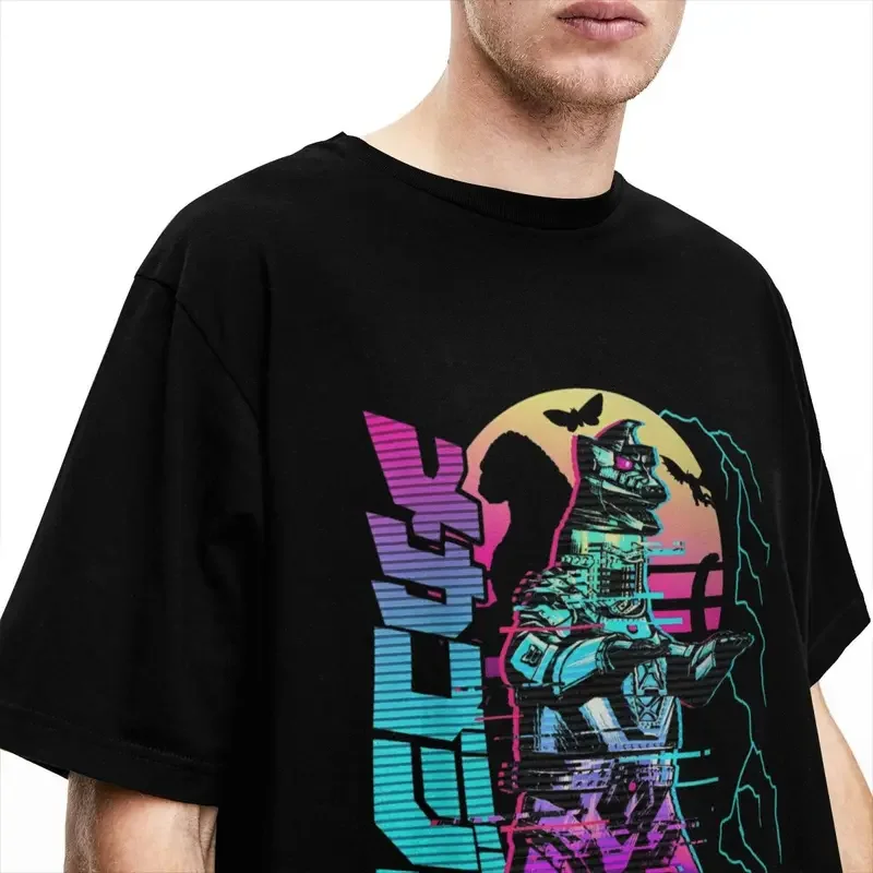 Y2K T-Shirt da uomo Godzillaed Neon Mechagodzilla Vintage Cotton Tee manica corta Monster King T Shirt O Neck top nuovo arrivo