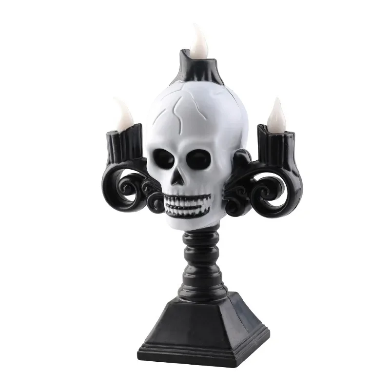 Electronic Candle Lights Bar Secret Room Scene Arrangement Halloween Decorative Props Skull Ghost Festival Skull Street Lights