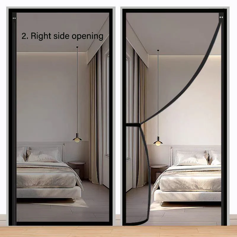 Whole piece side opening door curtain, magnetic door curtain, summer mosquito proof door screen, customized size, automatic clos