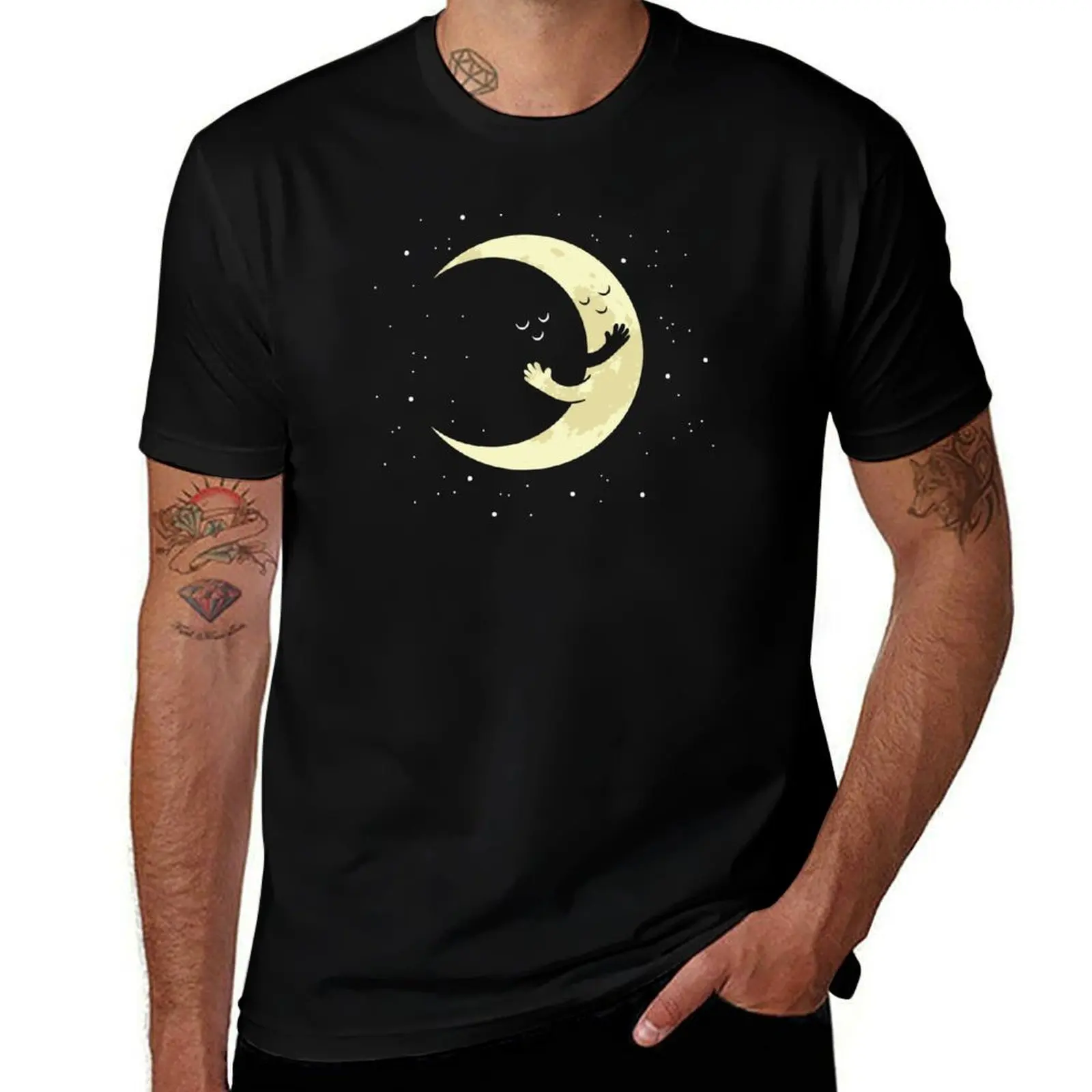 

cotton HUG t for man shirt cotton t for funny 100 shirt T-Shirt man percent shirts luxury t man MOON CRESCENT