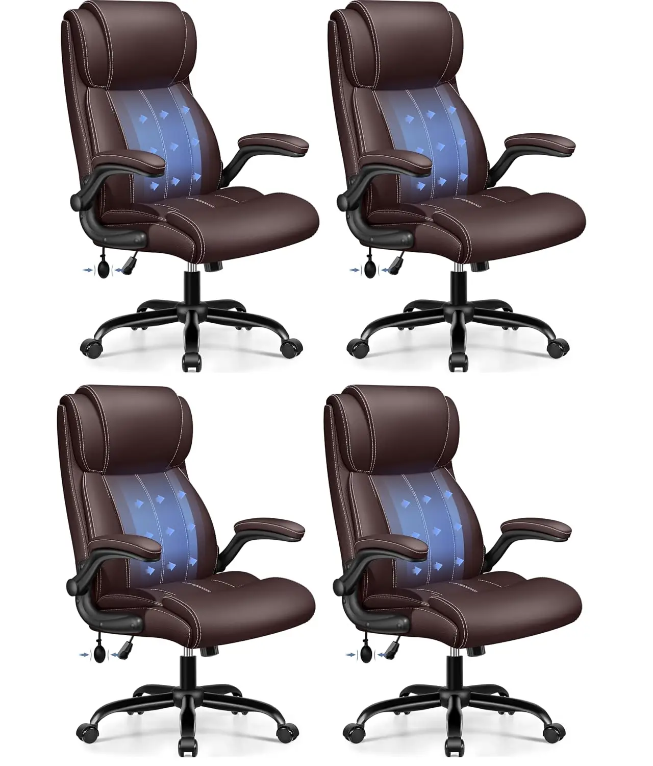 Ergonomic High Back Office Chair Adjustable Lumbar Support 4 Pack, Customized