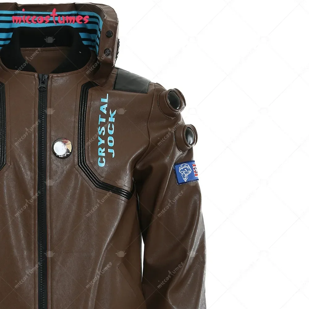 Miccostumes Unisex Punk Style Coplay Costume Women Men  Leather Jacket Halloween Costumes