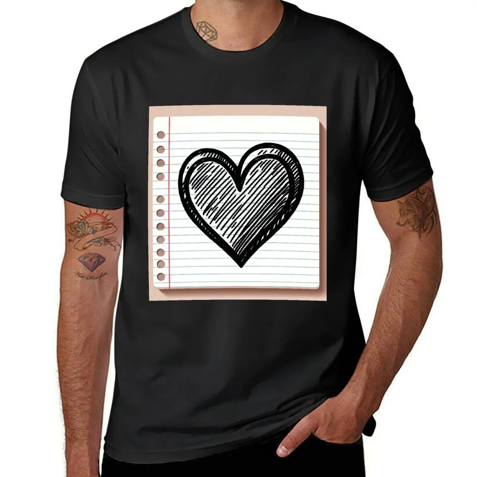 Millie's Heart Doodle T-Shirt korean fashion anime clothes tshirts for men