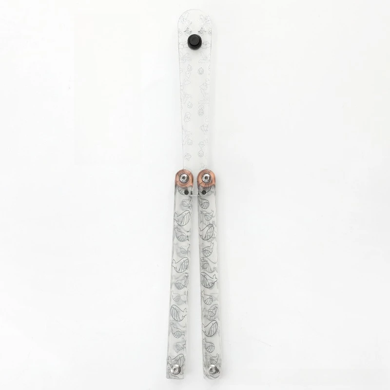 Practice Safe Unsharpened Balisong Training Knife - Fancy Plastic Butterfly Knife Design Folding Practice Knife