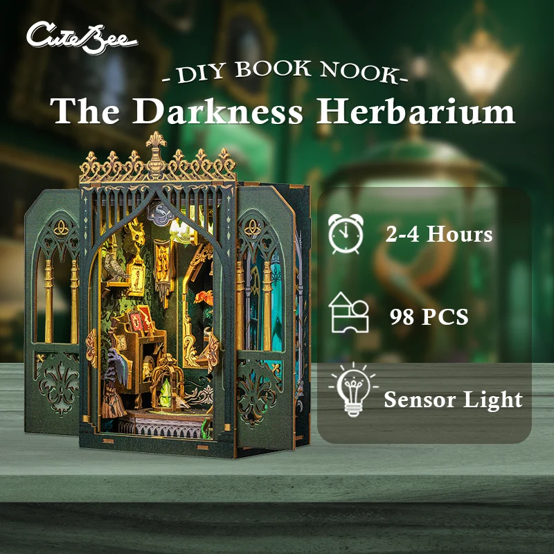 

CUTEBEE DIY Book Nook Kit Miniature Dollhouse with Light Magic Bookshelf Insert Booknook Home Decoration for Craft Birthday Gift