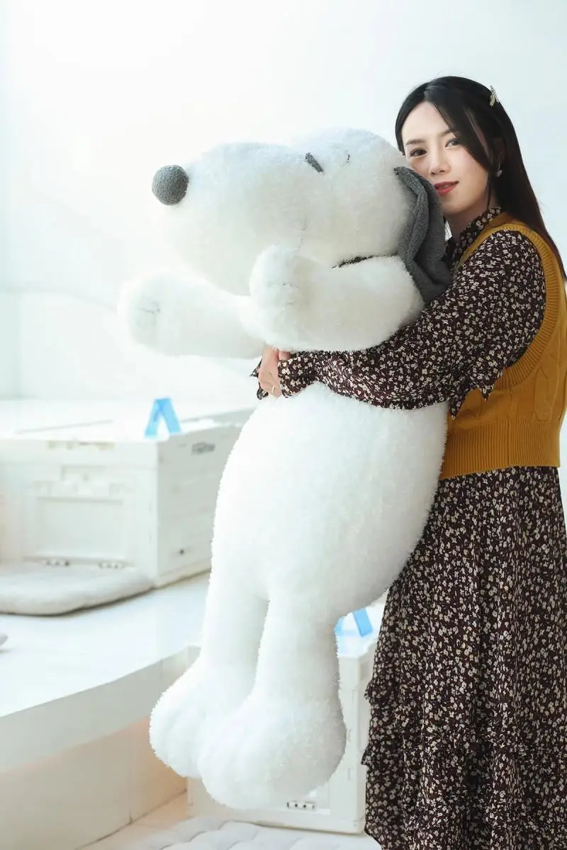 Snoopy รอบขนาดใหญ่พิเศษลูกสุนัขตุ๊กตาสุนัขหมอนเตียงเบาะเติมตุ๊กตากล่องกระดาษฝาครอบตุ๊กตา Plush ของขวัญวันเกิด