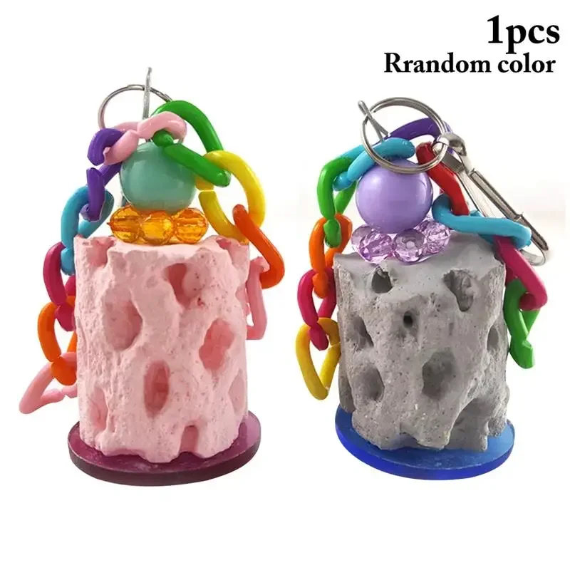 

Birds Parrot Grinding Stone Chewing Toy Mouth Molars Stone Toys Hanging String Parrot Cage Parakeet Cockatiel Toy Mineral