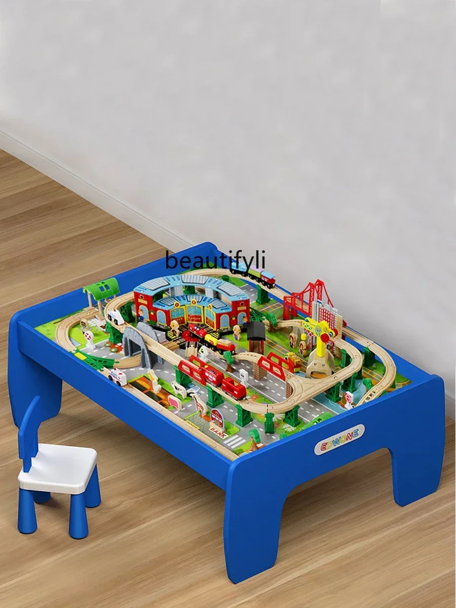 

Wooden high-speed train Small train Urban rail transit Toys Children's playground Electric roller coaster toys