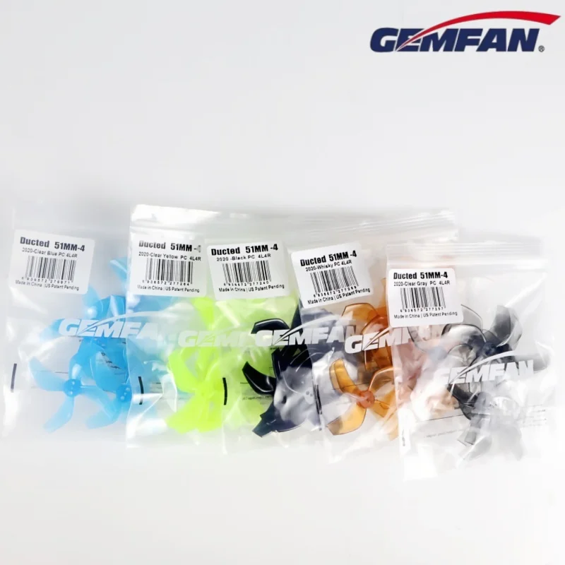 8Pairs 16PCS Gemfan D51 51mm 2020 2X2X4 4-Blade PC Propeller 1.5mm for RC FPV Freestyle 2inch Cinewhoop Ducted Drones DIY Parts