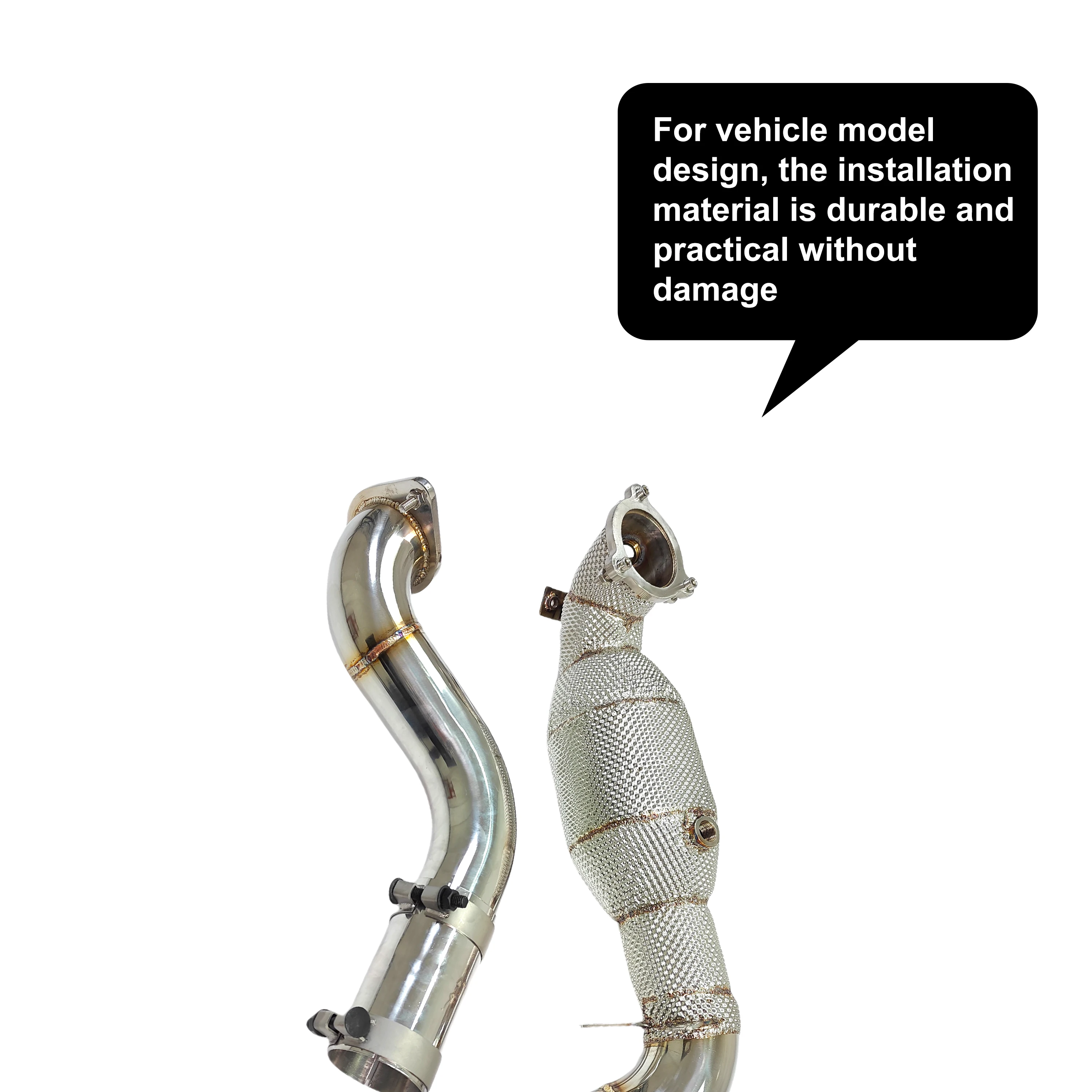 ACE Free Flow Auspuff-Downpipe für Mercedes Benz A35 CLA35 GLB35 2.0T SUS304 Hitzeschild Hochwertiges SUS304 Auspuffrohr – Detail 4