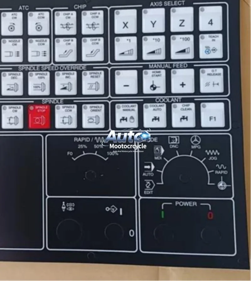 CNC Operation Panel Membrane Keyboard Mask For Leadwell V40 Machining Center