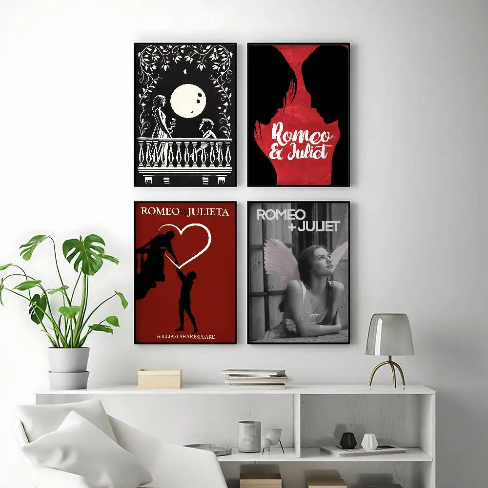 Romantic Novel Romeo and Juliet Posters Premium Self-Adhesive No Residue Wall Sticker for Home Office Bar Decor