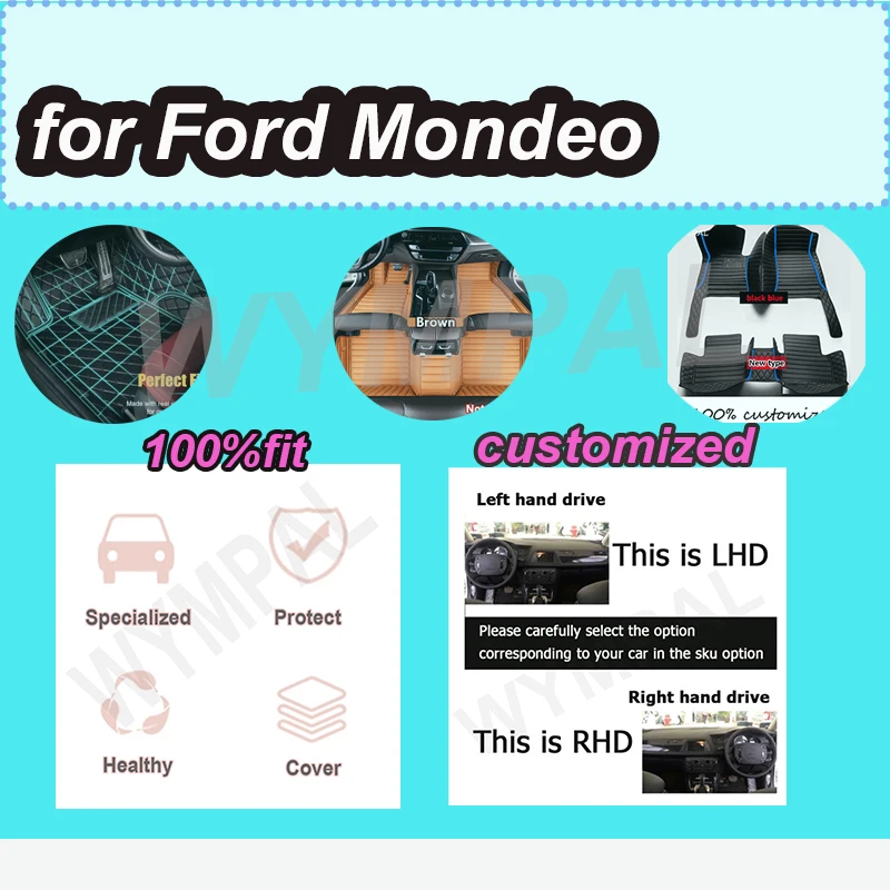 

Роскошные автомобильные коврики LUXURY для Ford Mondeo Taurus MK5 2023 2024 2025 водонепроницаемые подушечки для ног коврики