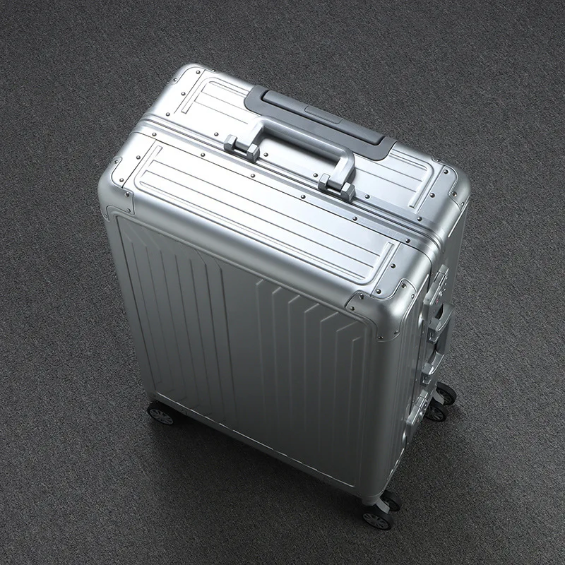 German all-aluminum luggage men's pull rod suitcase metal business 20 boarding alloy travel case female 24 "combination box