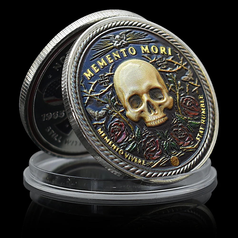 Memento Mori Skull Coin Set – Life & Death Collectible, Gothic Skeleton Design, Dark Art Gift for Collectors
