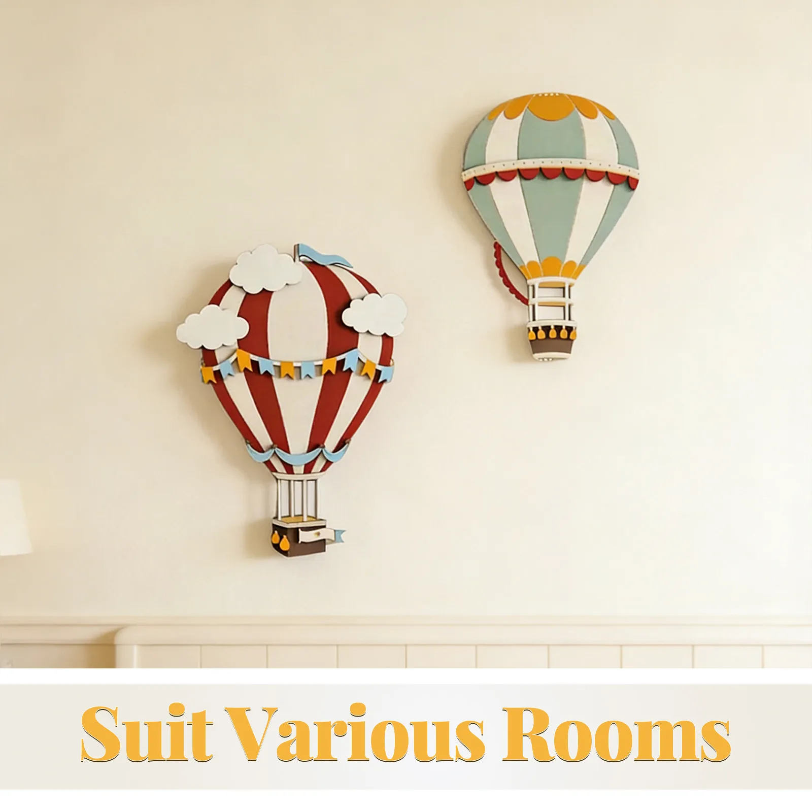 Wooden Hot Air Balloon Decoration Graduation Classroom Decorations Shape Ornaments