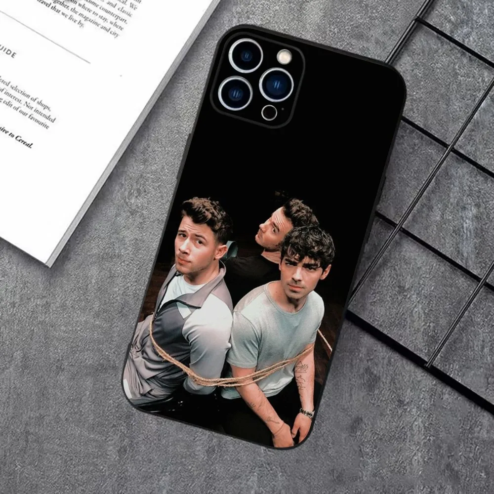 J-Jonas  B-Brothers Band Phone Case For iPhone 16,15,14,13,12,11 Plus,Pro Max,XS,X,XR,SE,Mini,8,7，Soft Silicone Black Cover