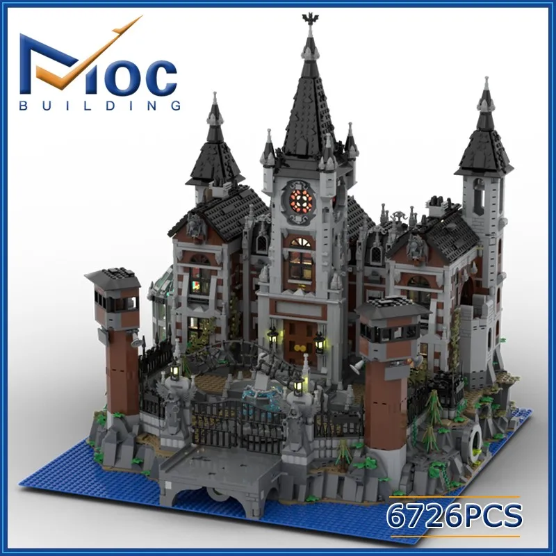 6726PCS Movie Series MOC City Modular Arkham Asylum Architecture Creative Building Blocks Toys Gift MOC-158329