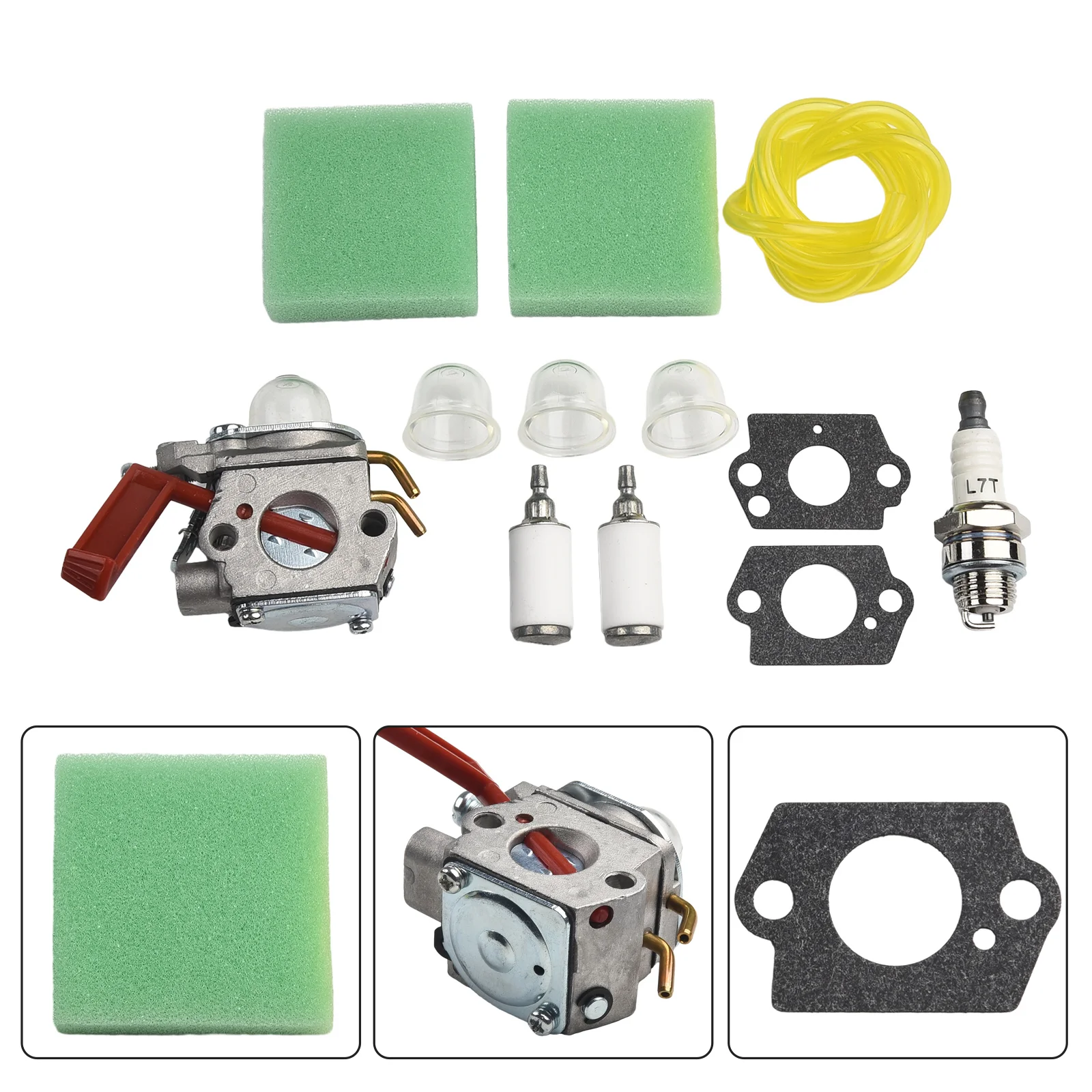 Carburetor Kit For For Homelite B25C BC2500R D725CD D825SB F2020 F3040 F3050 String Trimmer Parts With Gaskets Fuel Line Spark