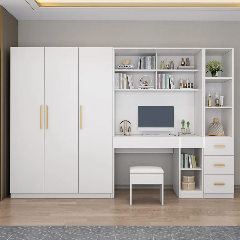 옷장 가구 침실 세트 호텔 홈 드레싱 테이블이 있는 단단한 나무 대형 옷장