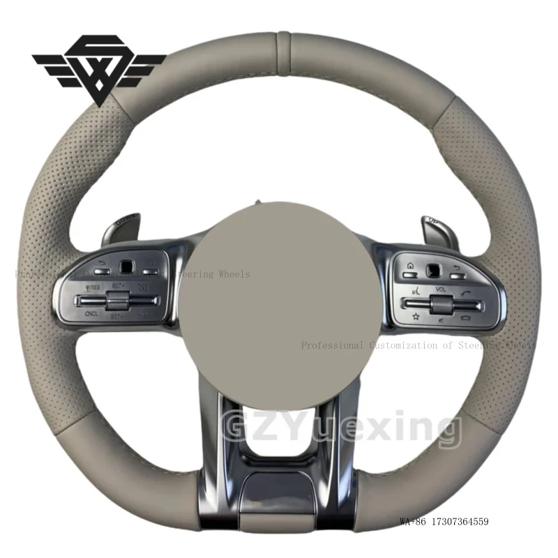 High Luxury White Real Leather Steering Wheel for Mercedes AMG GT 809 W204 W221 W205 W166 W177 W204 W217 W222 C63 E63 S63 G63