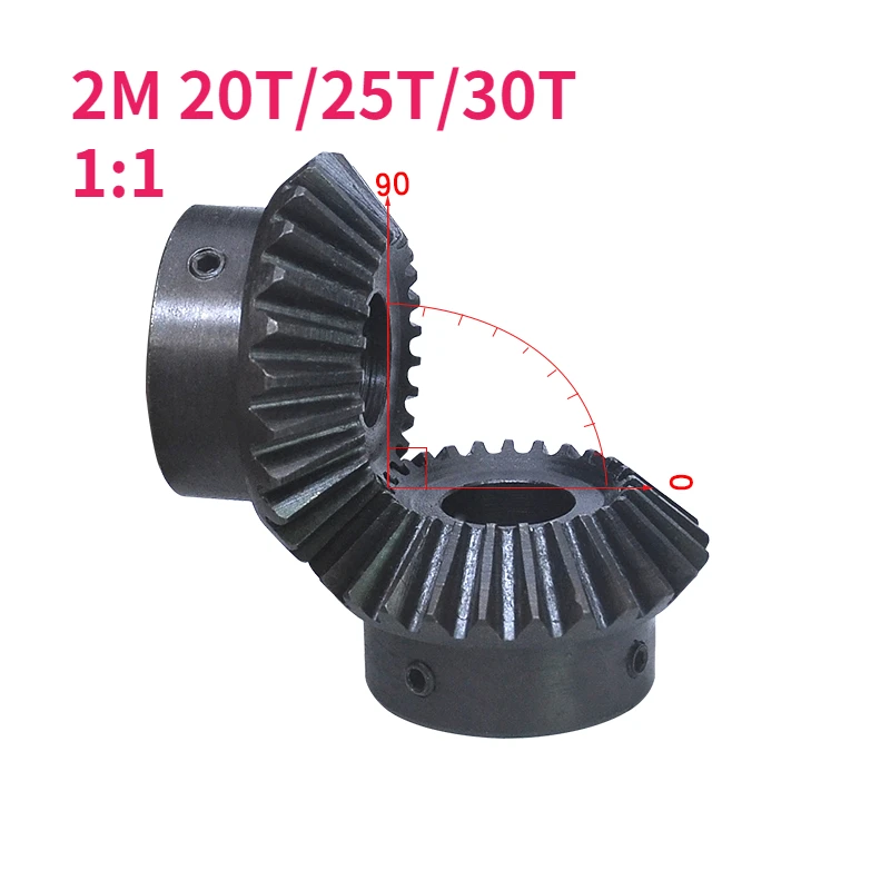 1pcs 1:1 Bevel Gear 2M 20T/25T/30T 90 Degree Motor Tapered Bevel Gears