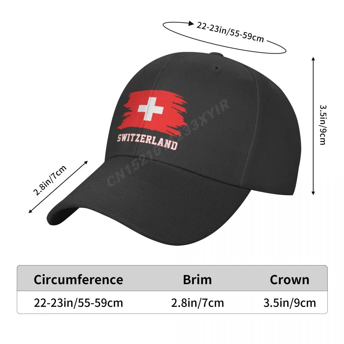 Baseball Cap Switzerland Flag Cool Swiss Fans Wild Sun Shade Peaked Adjustable Outdoor Caps for Men Women