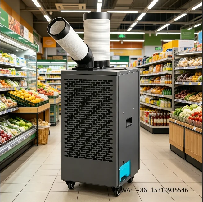 12000BTU Industrial Portable Air Conditioner Spot Cooler Mobile AC Unit for Workshop Warehouse Garage