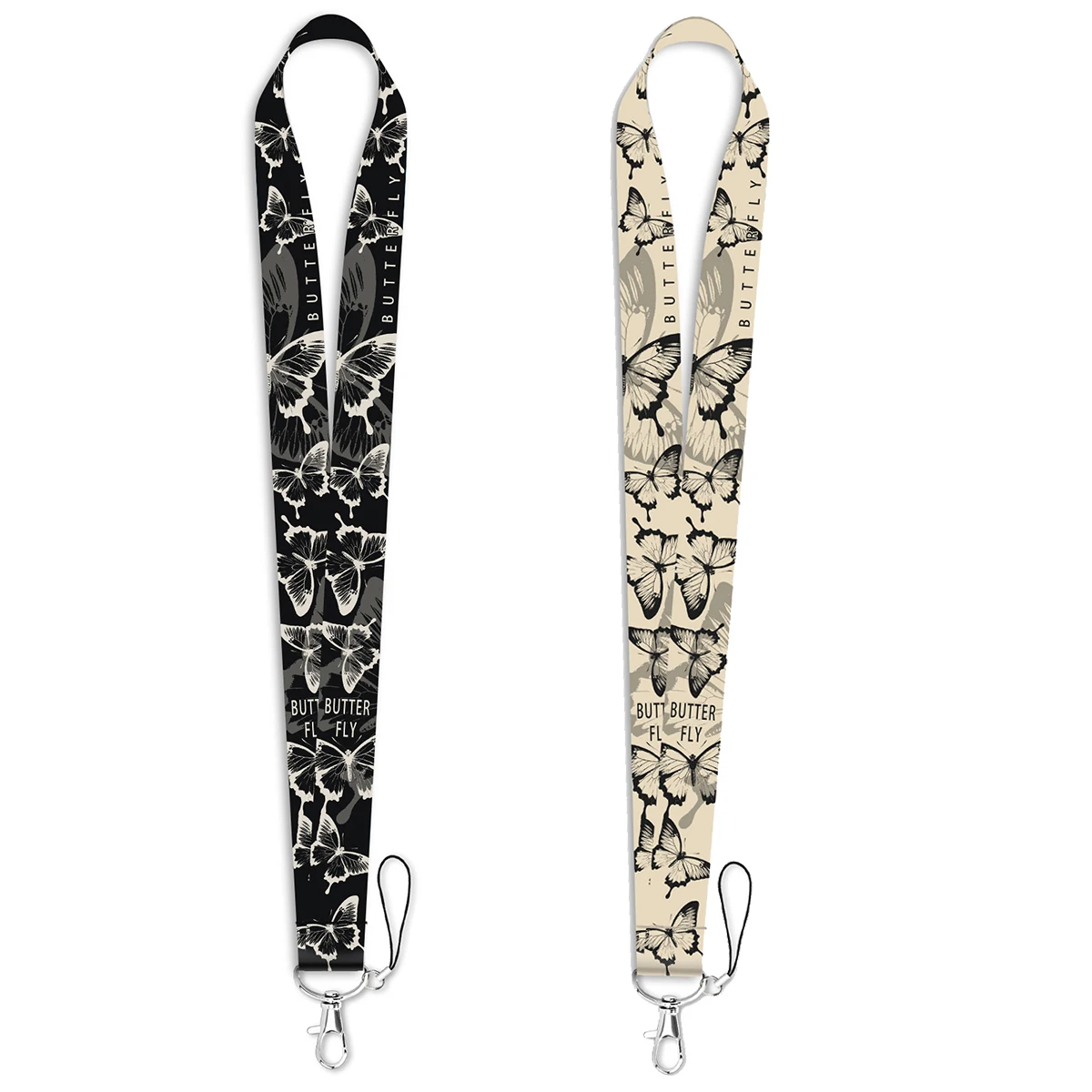 Vintage Butterfly Lanyard For Keys ID Card Cover Pass Mobile Phone Straps Badge Holder Neck Straps Accessories
