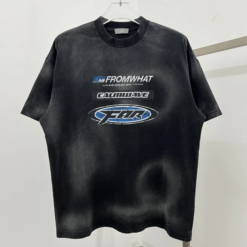 

Летняя футболка с принтом, свободного кроя, из хлопка, повседневная, с узором, для пар