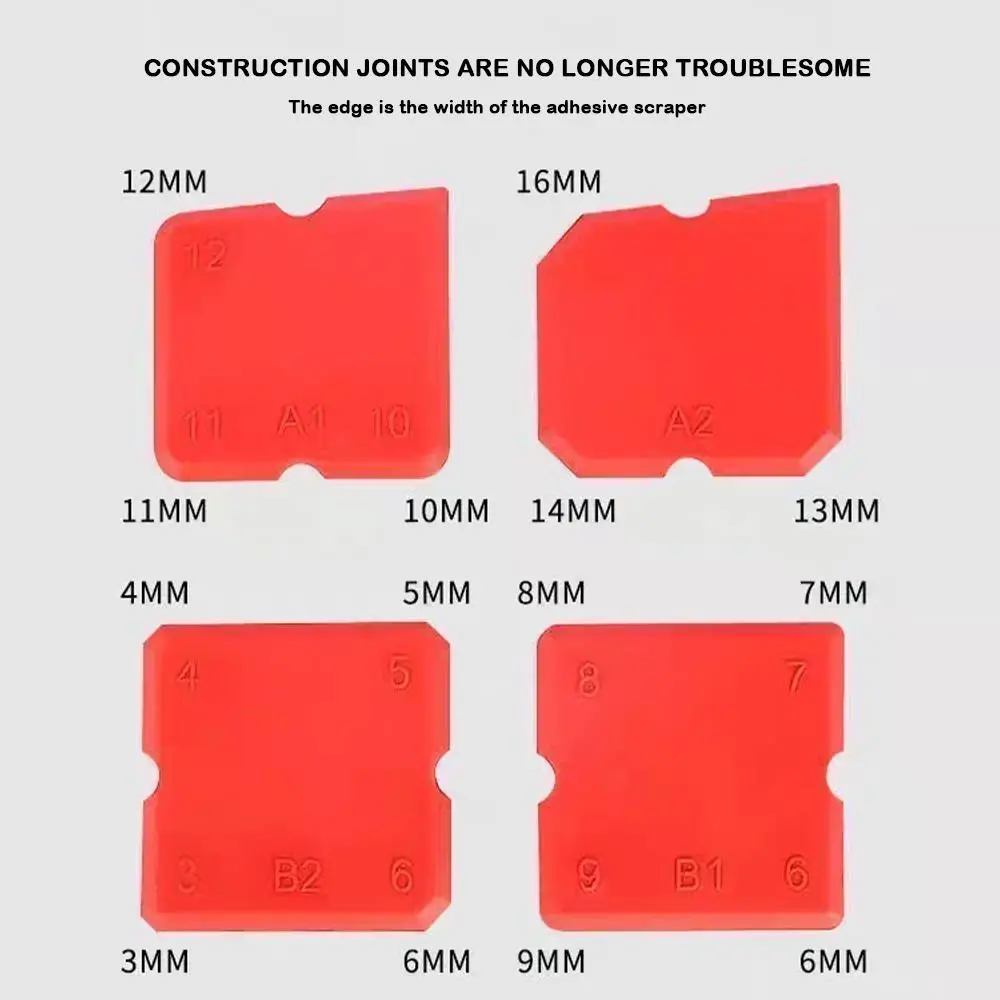 4pcs/8pcs Compact Wide Application Caulking Tool Set Re-usability Durable Grout Scraper Grout Remover Tool