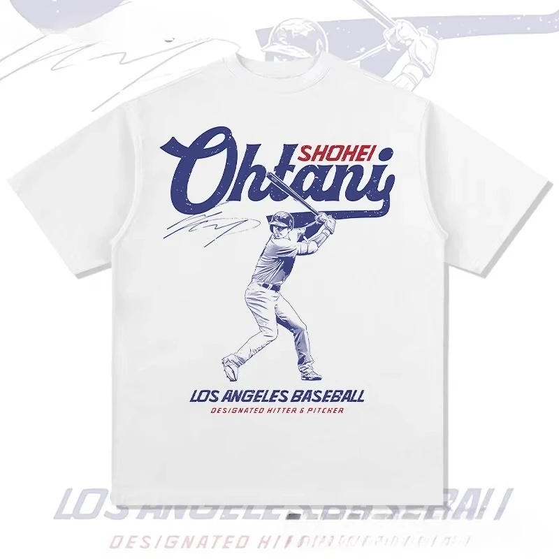 Casual TShirt Shohei Ohtani Cotton T Shirt Baseball Star High Street T-shirt Breathable Top Adult Crewneck