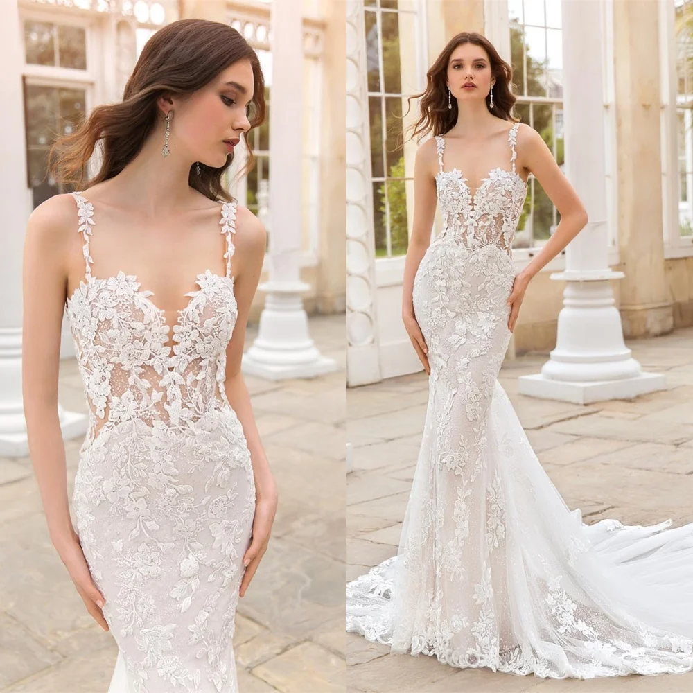 맞춤형 고품질 화이트 Organza 웨딩 드레스 우아한 Strapless 스파게티 스트랩 민소매 신부 가운 Backless Dress